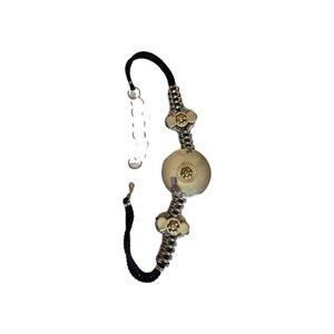 Vtg 80's Silver Metal Disc Gold Tone Flowers Brutalist MCM Rope Chain Belt